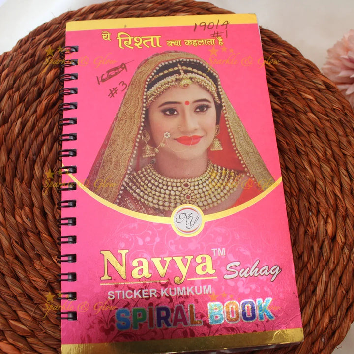 Navya Suhag Round shape Bindi Book with stones and Glass Finish