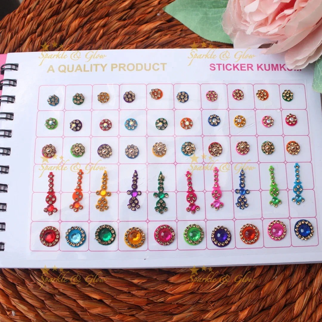 Navya Suhag Assorted Color Bridal Bindi Book with stones