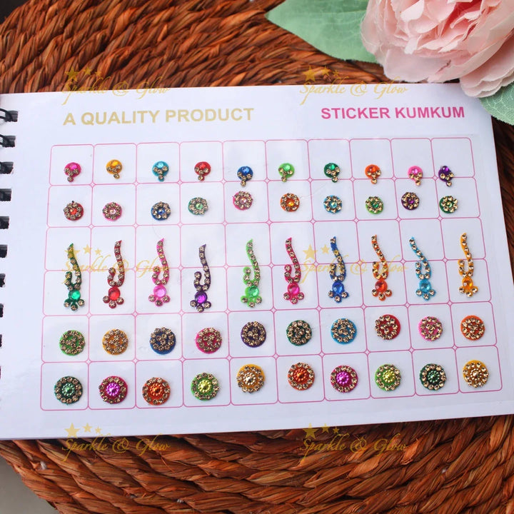 Navya Suhag Assorted Color Bridal Bindi Book with stones