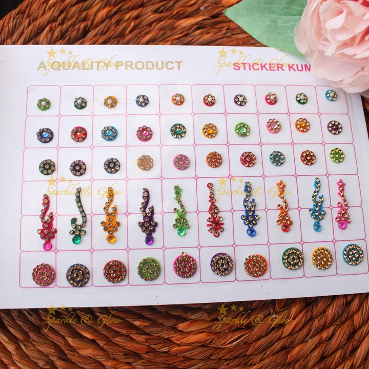 Navya Suhag Assorted Color Bridal Bindi Book with stones