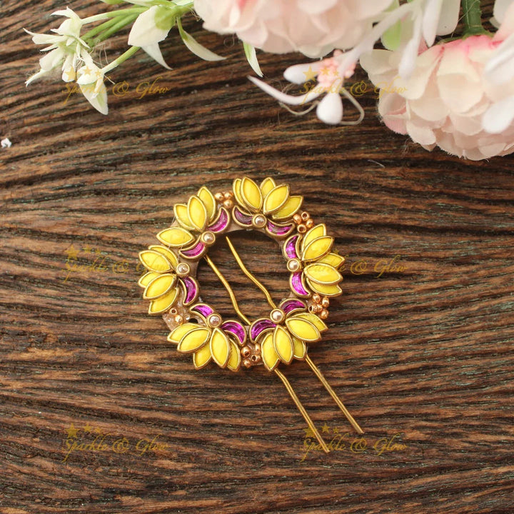 Elegant Lotus Floral Silk thread Hair pin