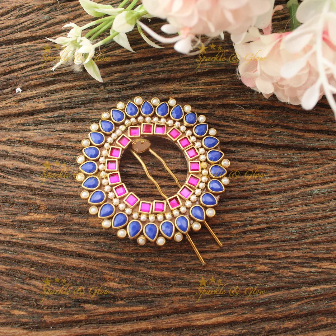 Stunning Waterdrop Floral design Silk thread Hair pin