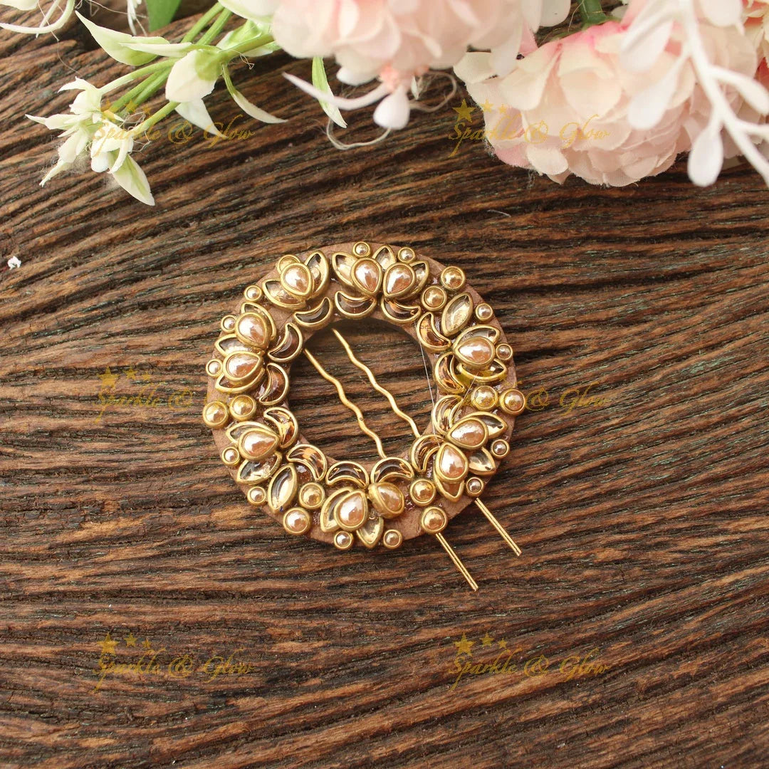 Stunning Floral design Silk thread Hair clip