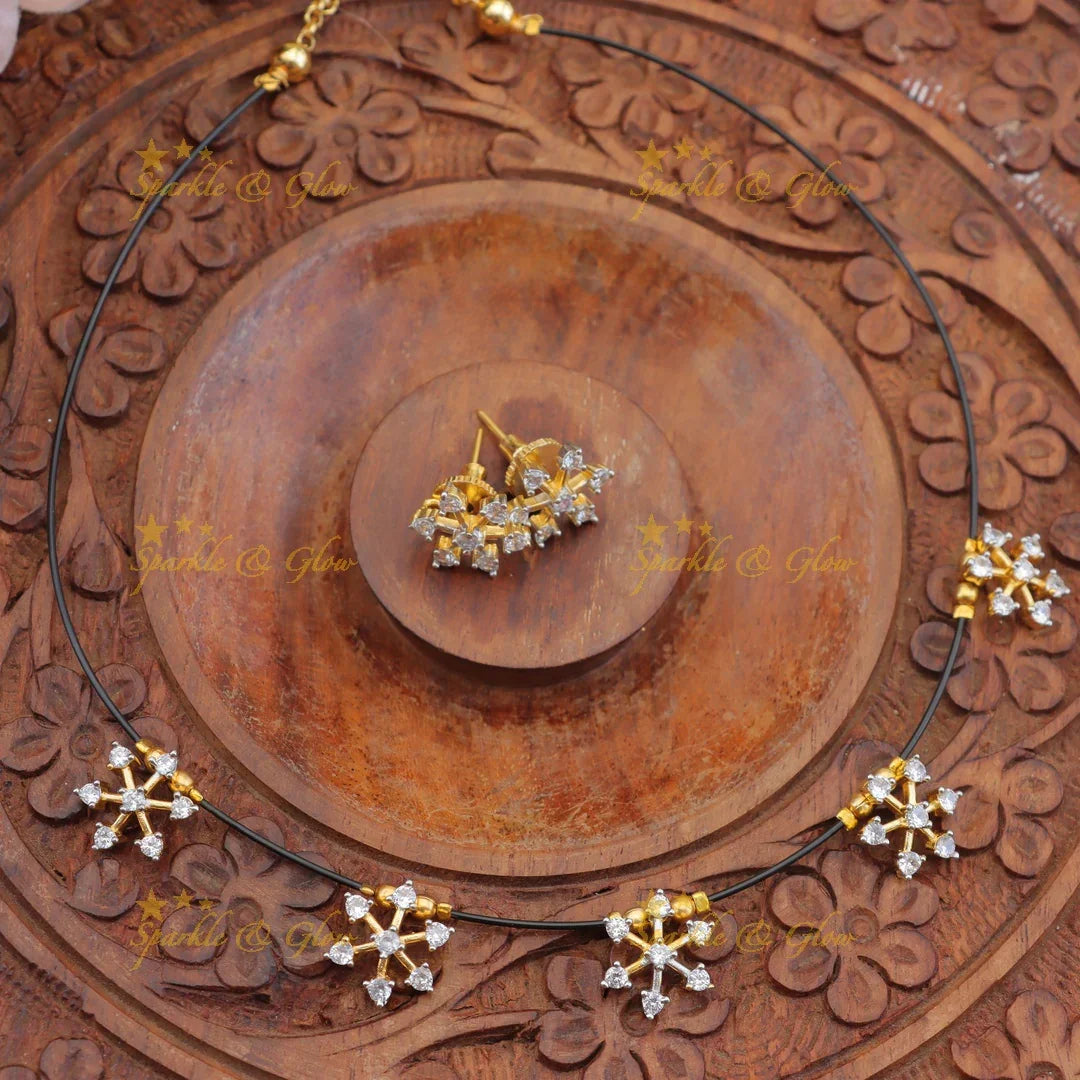 Stunning Geometric AD Invisible Short Necklace with Studs