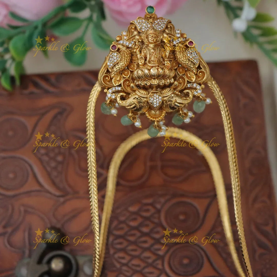 Elegant Idol Lakshmi Peacock Elephant carved U Shape Vanki