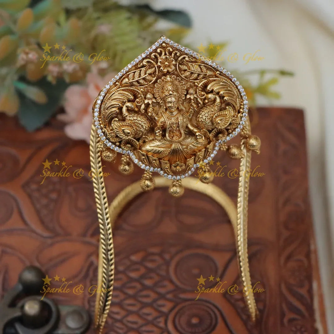 Elegant Idol Lakshmi Peacock carved Adjustable U Shape Vanki