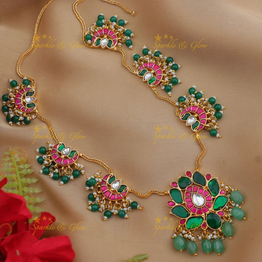 Grand Jadau Kundan Lotus Rani Haram