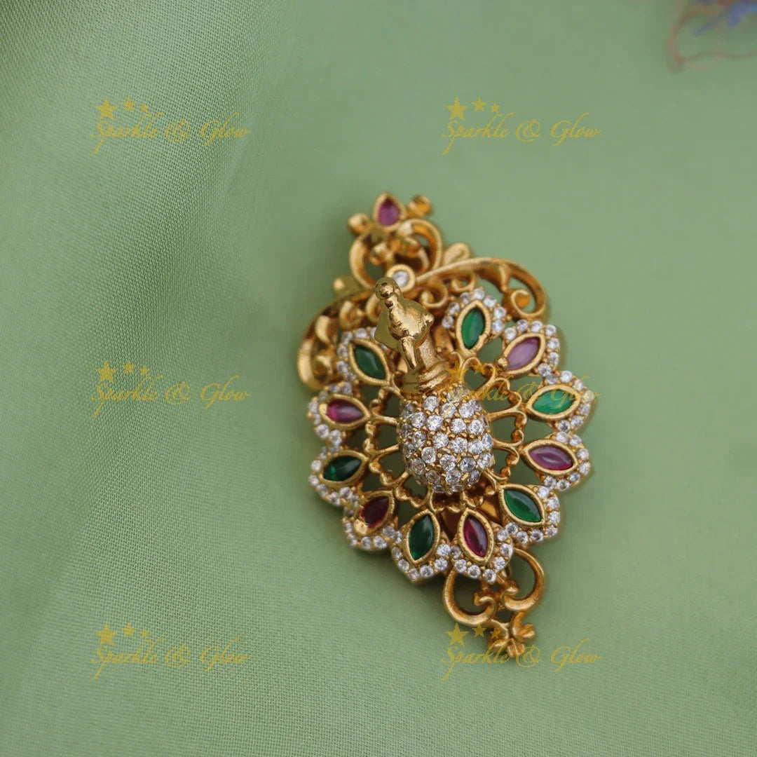 Grand Peacock Floral Kemp Sareepin