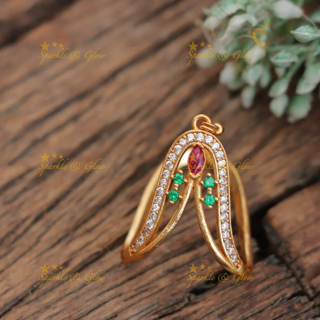 Stunning Leaf Design Vanki Finger Ring for Festive Wear
