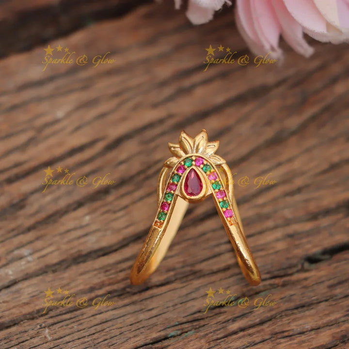Stunning Crown Design Vanki Finger Ring for Festive Wear