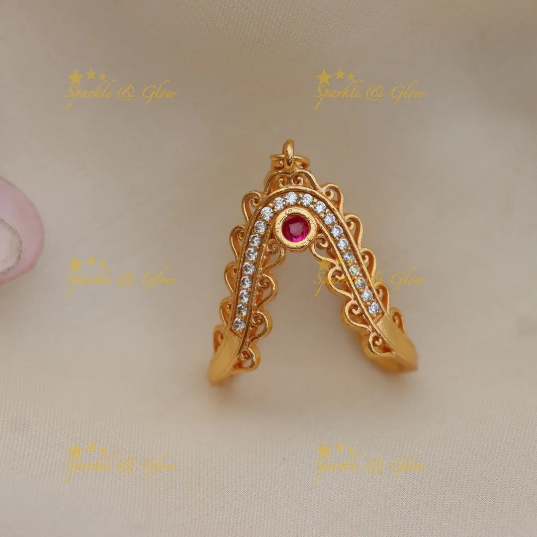 Stunning Crown Design Gold Alike Vanki Finger Ring