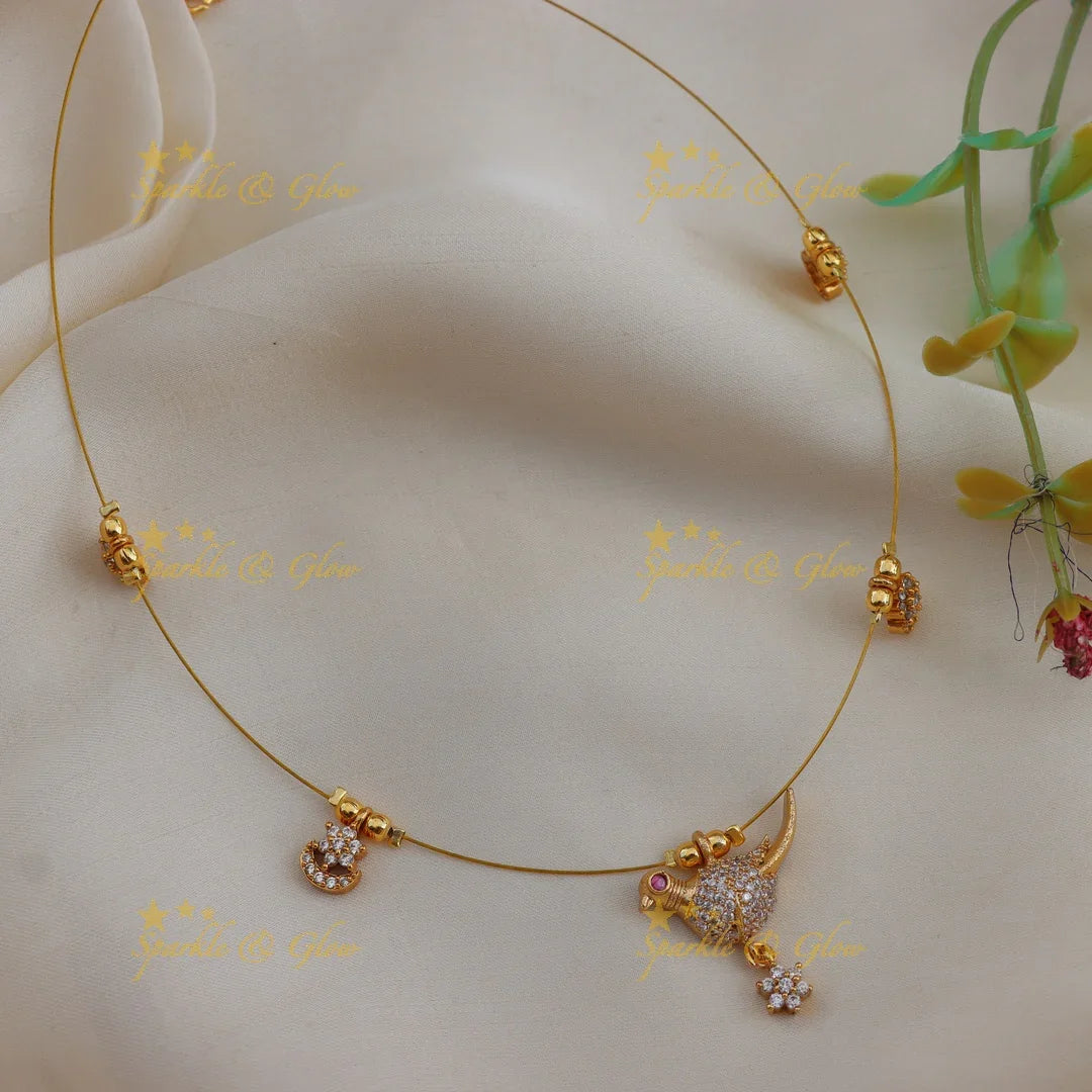 Stunning Bird Motif Invisible AD Short Necklace