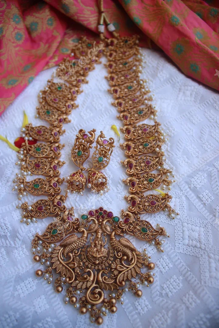 Beautiful mango style Lakshmi gutta pusalu haram - Multi - Sparkle and Glow