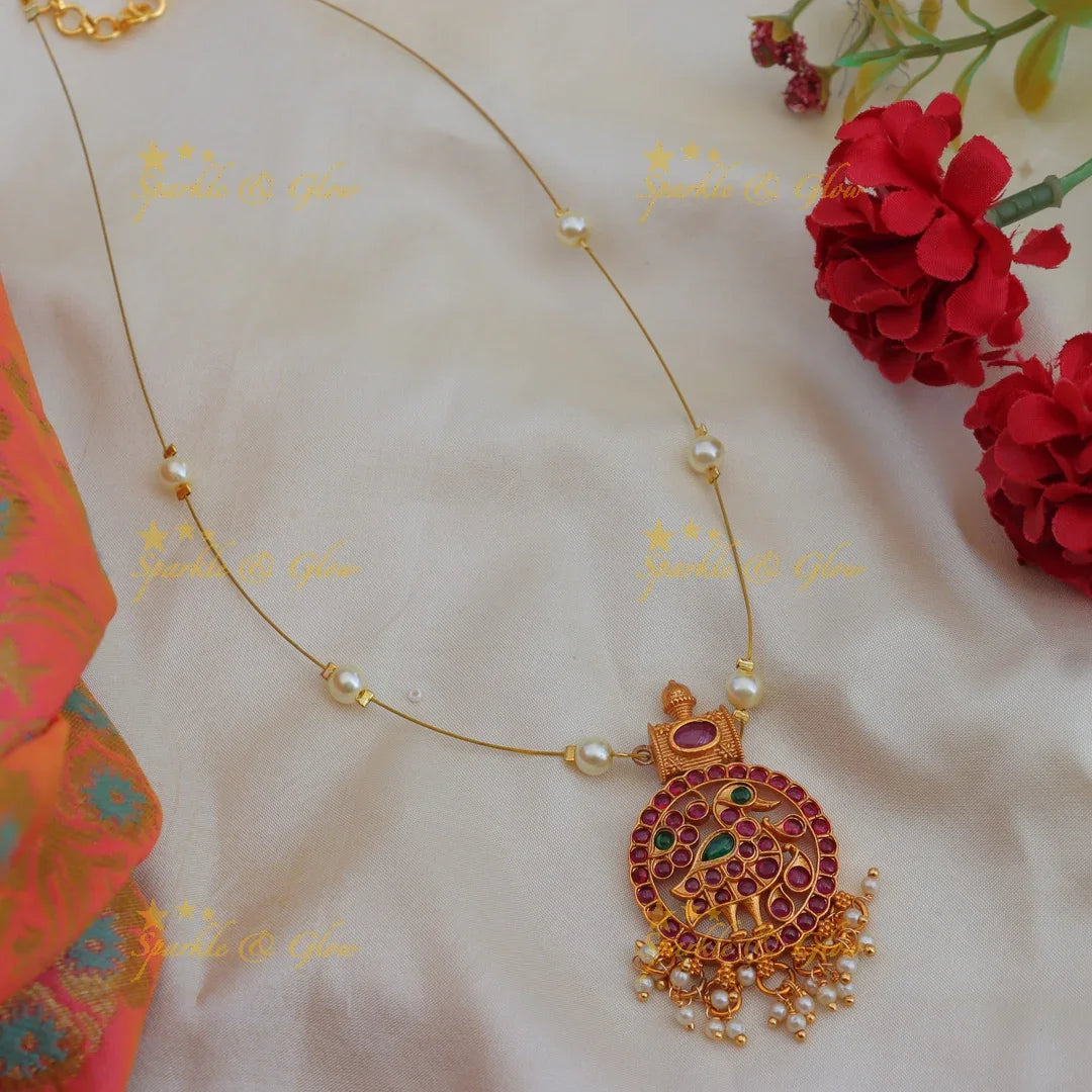 Elegant Kemp Peacock Invisible Short Necklace for Weddings