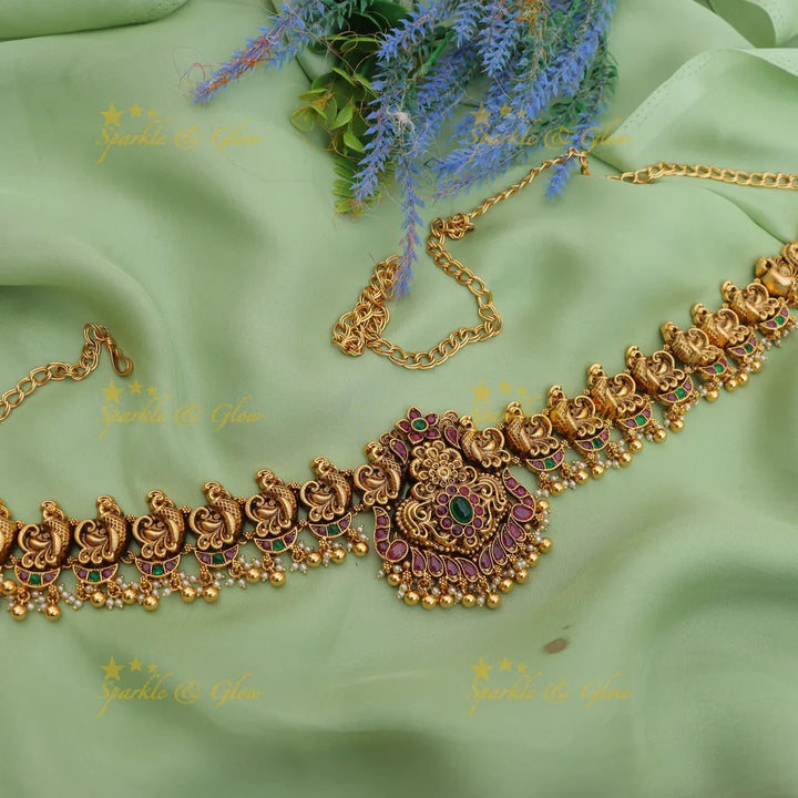 Stunning Kemp Peacock Floral Bridal Hipchain Belt