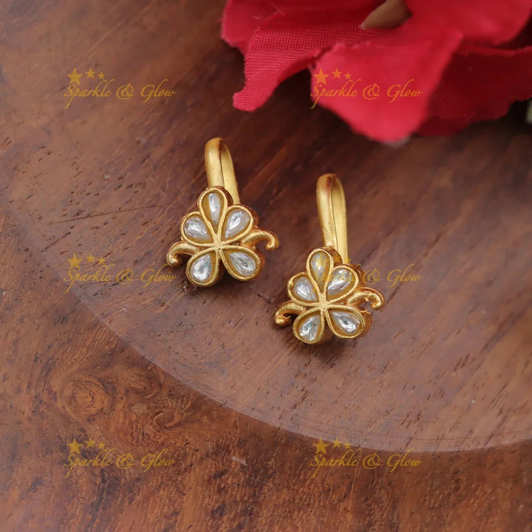Traditional Jadau Kundan Floral Bugadi Earrings