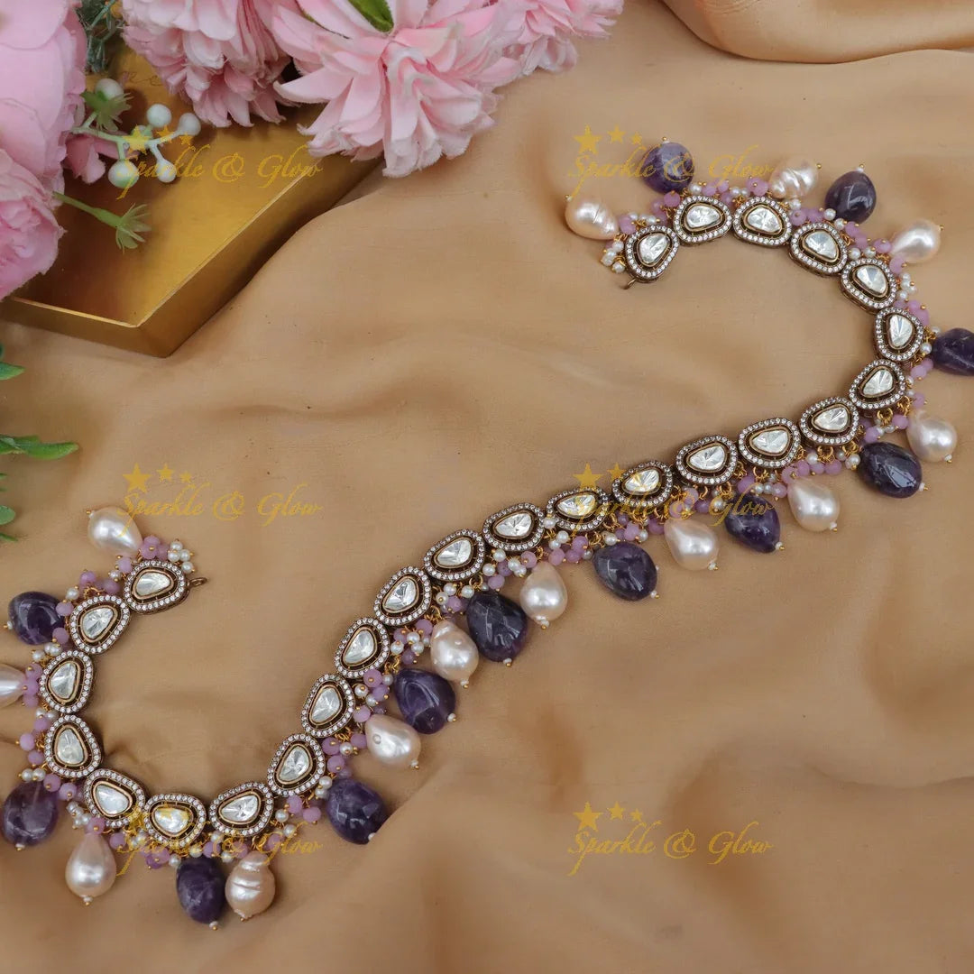 Stunning Victorian AD Kundan Beaded Bridal Hip Chain