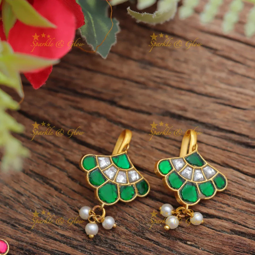 Stunning Jadau Kundan Floral design Bugadi Earrings
