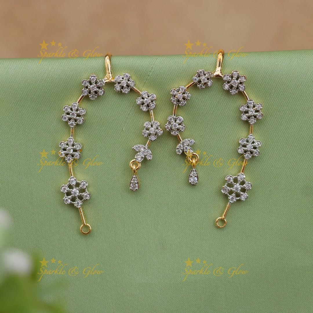 Stunning GJ Polish AD Floral Ear Cuff Earrings