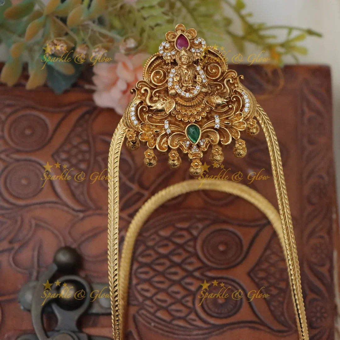 Statement Idol Lakshmi Elephant carved Adjustable U Shape Vanki