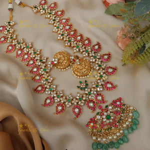 Grand Jadau Kundan Mango Floral Rani Haram