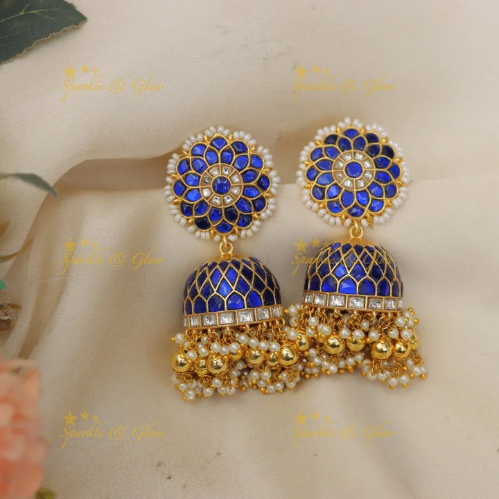 Grand Jadau Kundan Floral Bridal Jhumka
