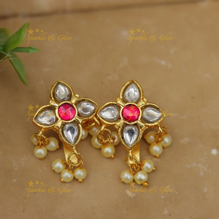 Exquisite Jadau Kundan Bugadi Earrings for Weddings