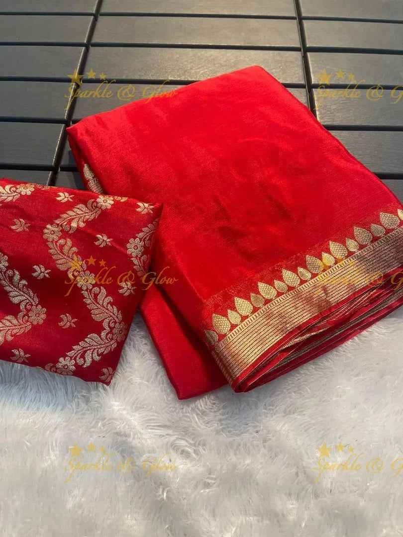 Trending Viscose Georgette with Peacock work Satin