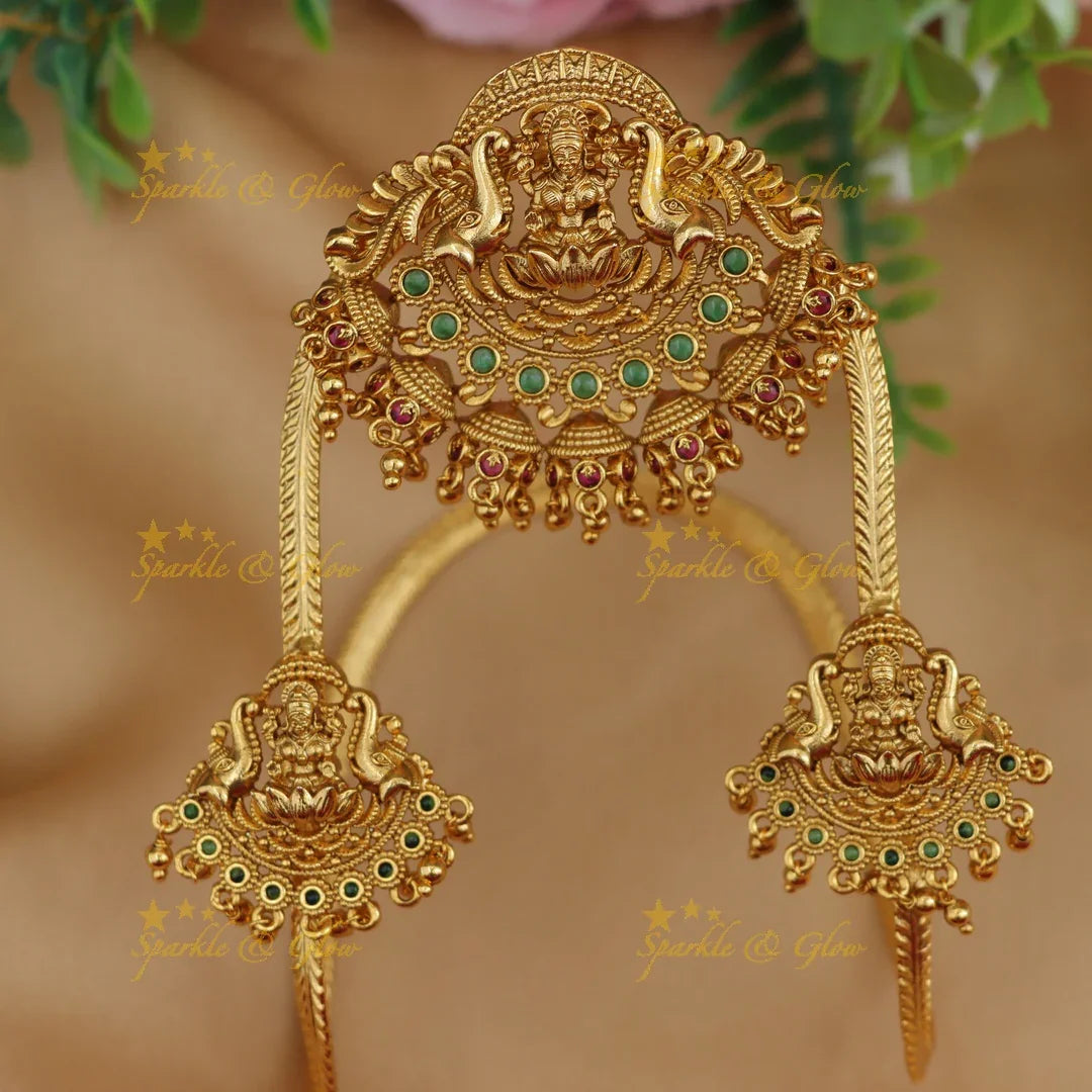 Grand Lakshmi Peacock carved Kemp U shape Vanki
