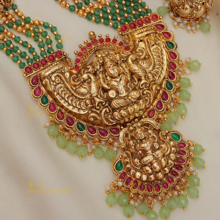 Exquisite Gold Lakshmi Haram Necklace - Festive Treasure