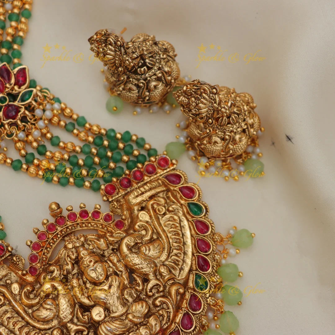 Exquisite Gold Lakshmi Haram Necklace - Festive Treasure