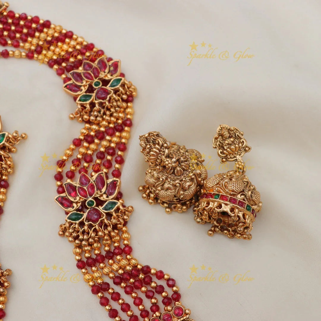 Exquisite Gold Lakshmi Haram Necklace - Festive Treasure