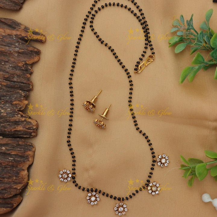 Elegant Multi Floral pendant carved Mangal Suthra Chain