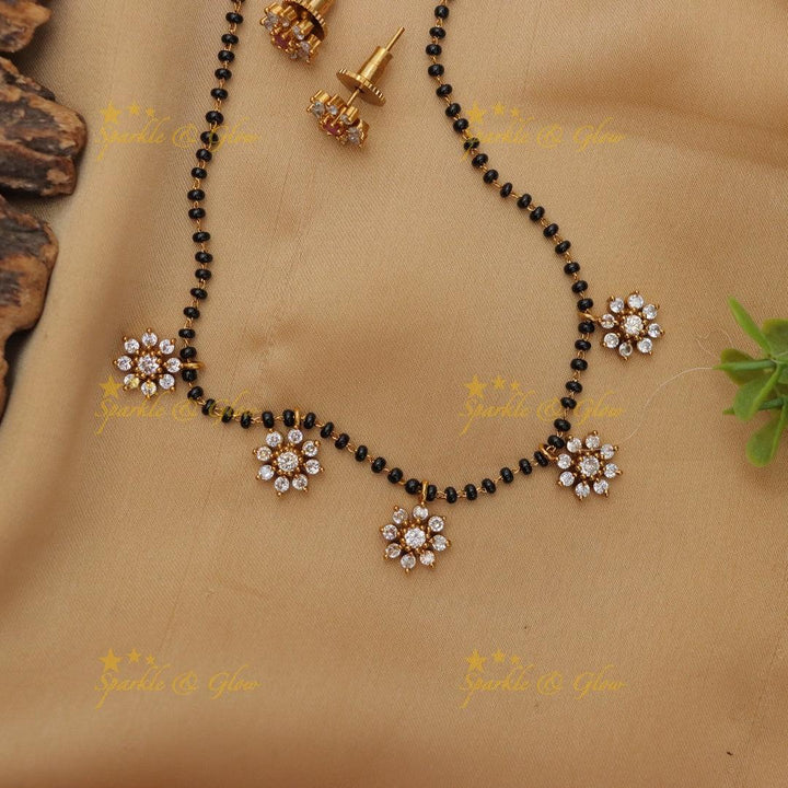 Elegant Multi Floral pendant carved Mangal Suthra Chain