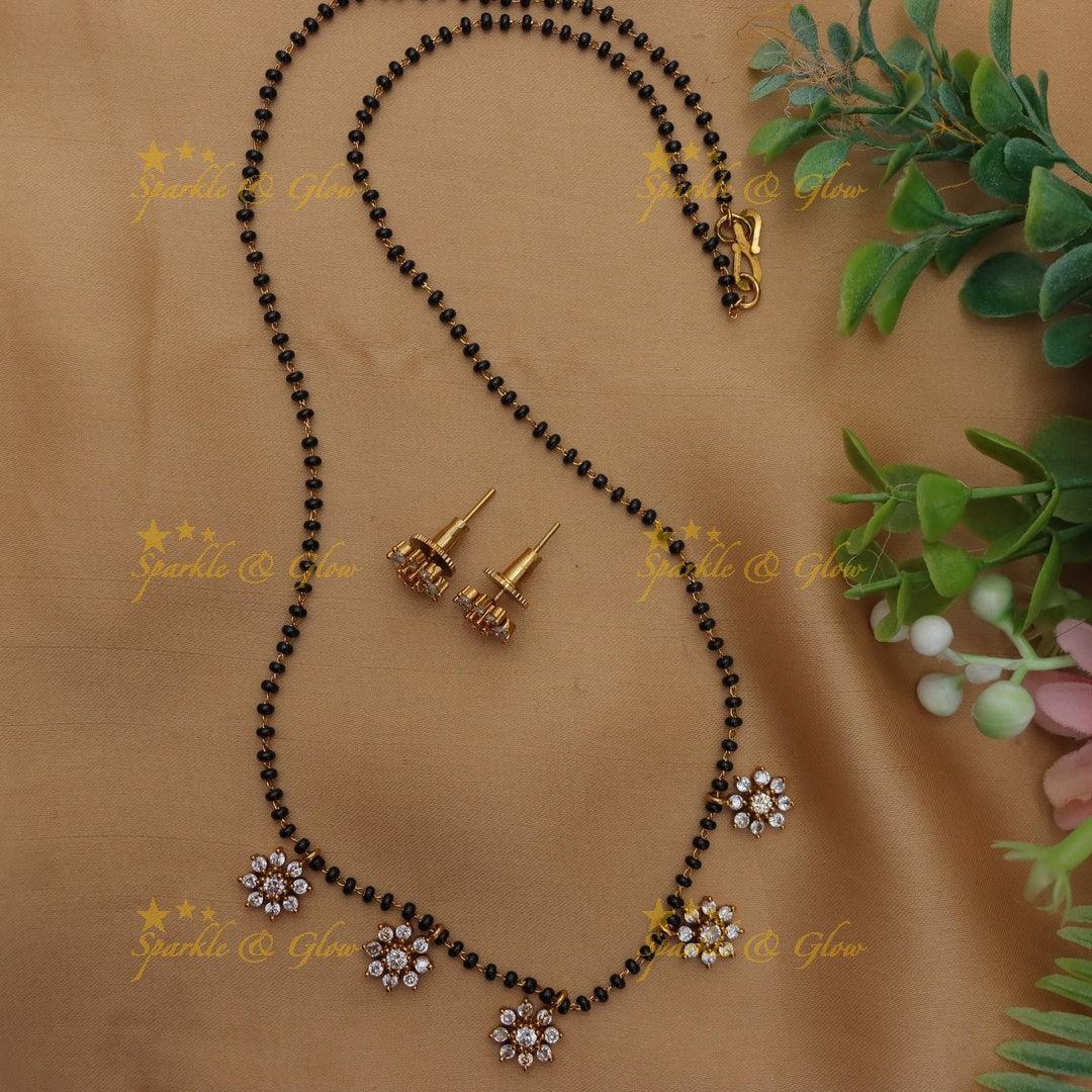 Elegant Multi Floral pendant carved Mangal Suthra Chain