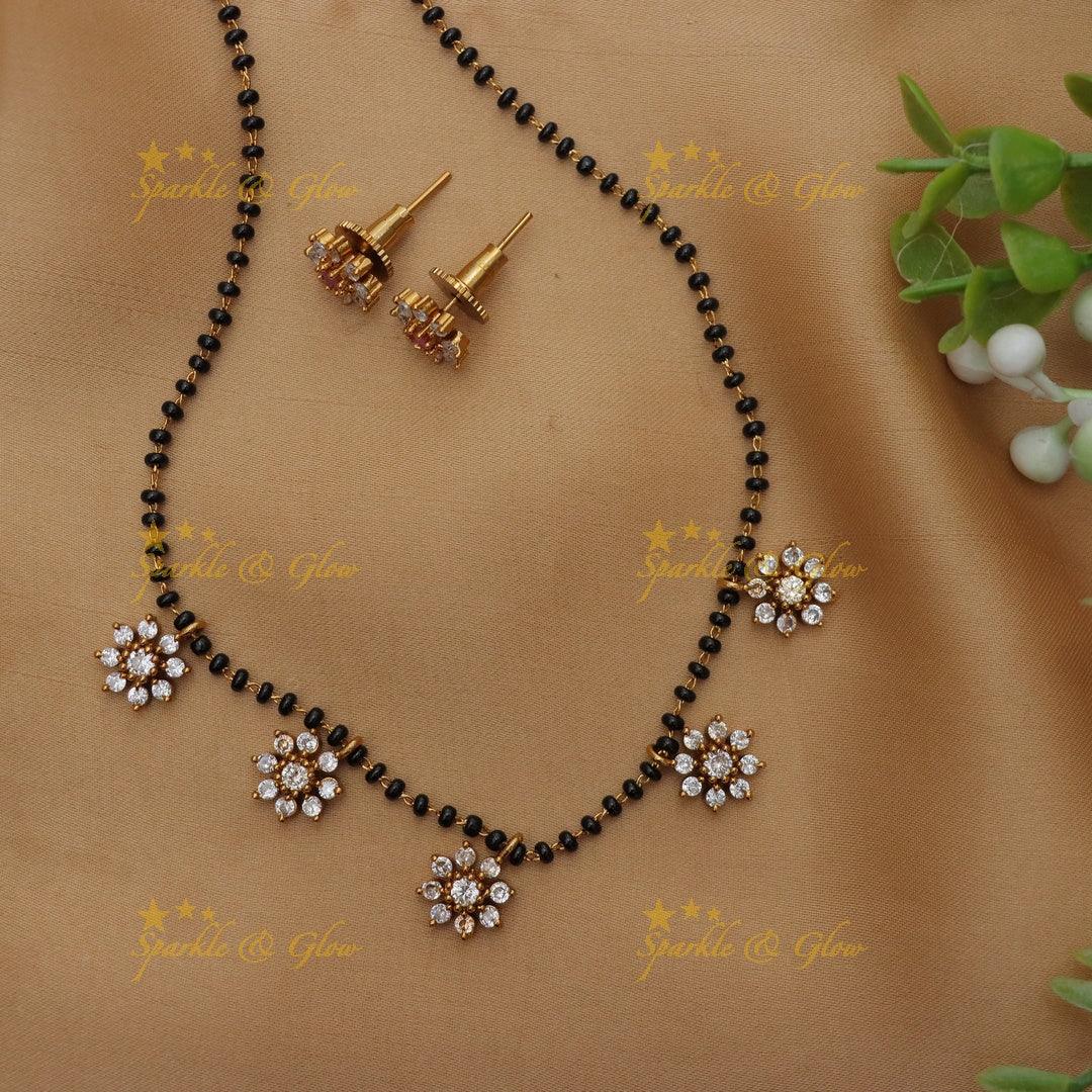 Elegant Multi Floral pendant carved Mangal Suthra Chain