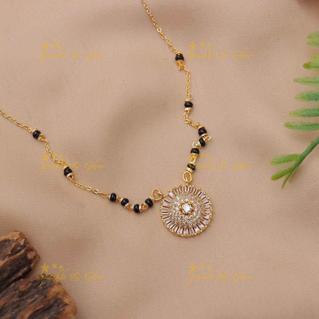 Gracious Floral pendant carved Mangal Suthra Chain
