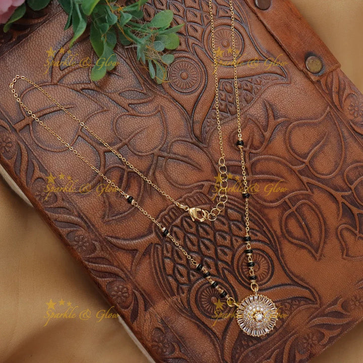 Gracious Floral pendant carved Mangal Suthra Chain