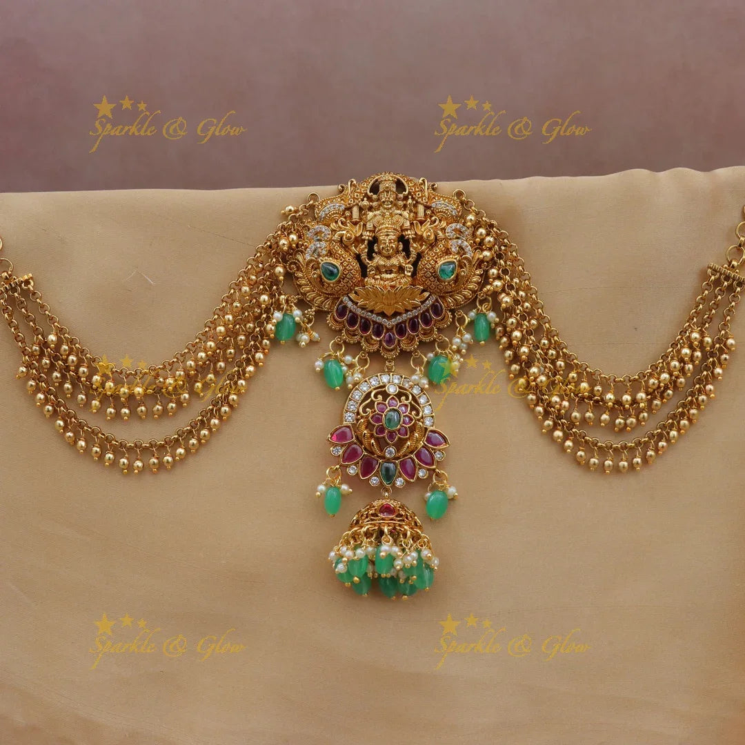 Exquisite Gold Hamsaveni Jadabilla for Festive Elegance