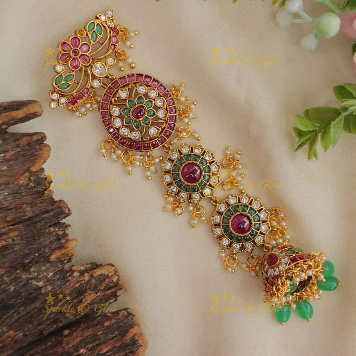 Exquisite Kemp Leaf Gold Hairpiece | Sparkle & Glow