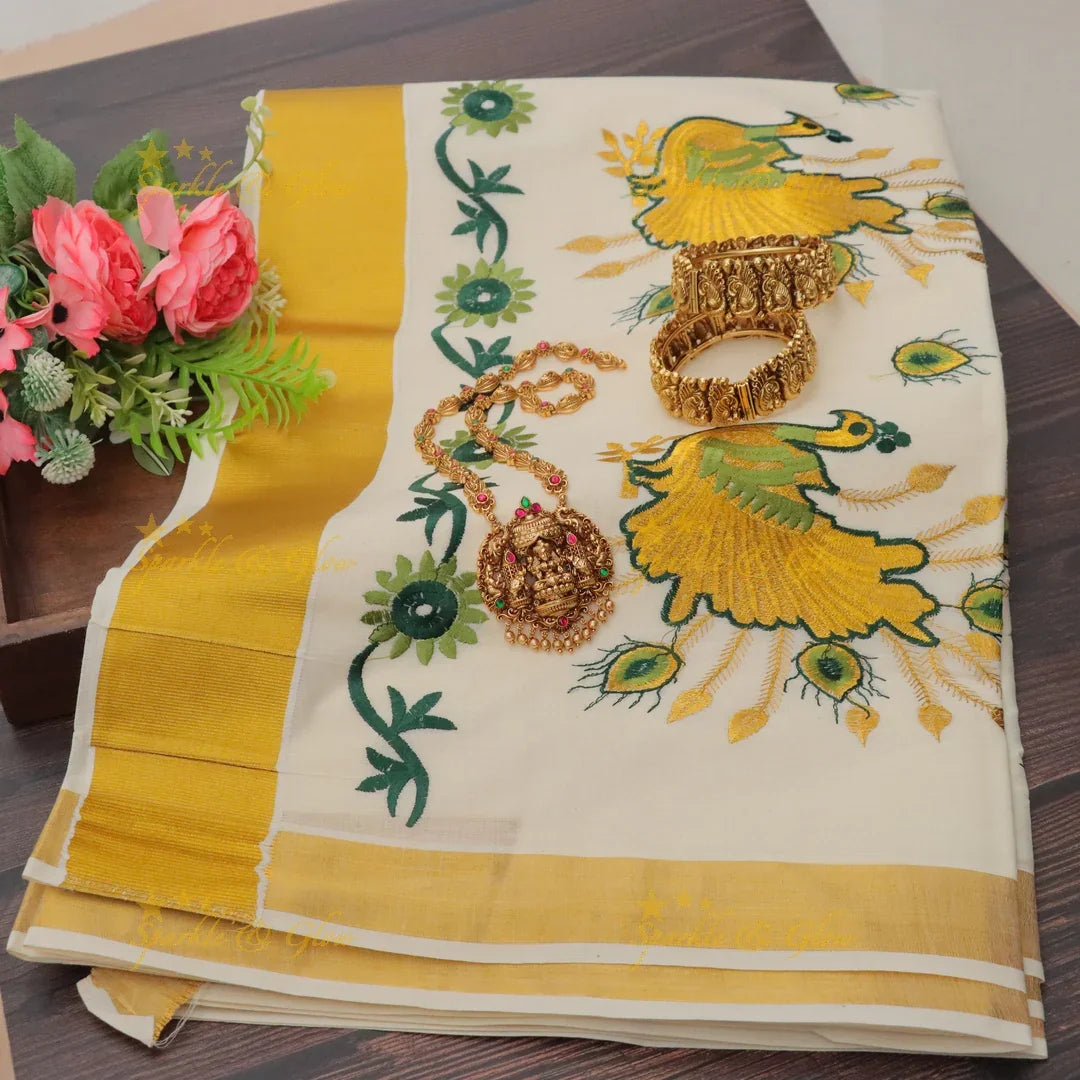 Elegant Festive Peacock Designer Saree