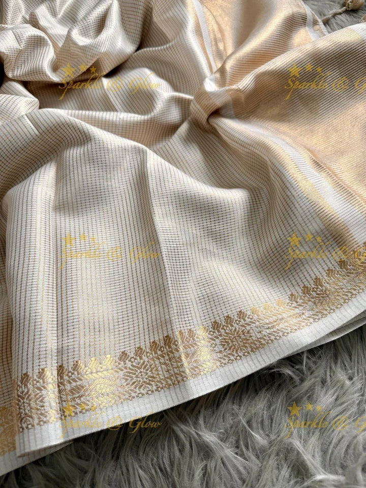 Kerala Kasavu Saree - Elegance in Tissue Organza