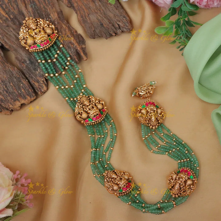 Elegant Jadau Kundan Hair Piece with Mint Beads