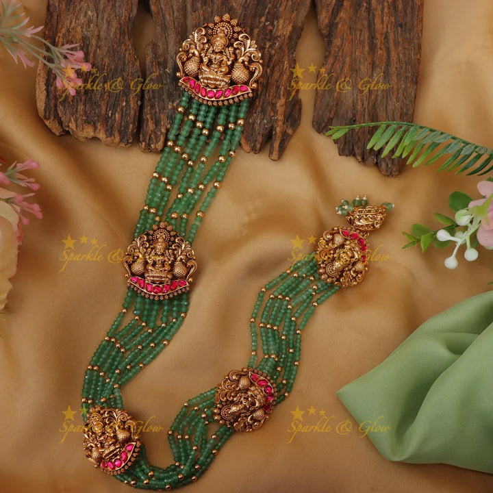 Elegant Jadau Kundan Hair Piece with Mint Beads