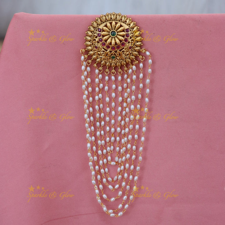 Exquisite Floral Hairclip with Kemp and Pearls