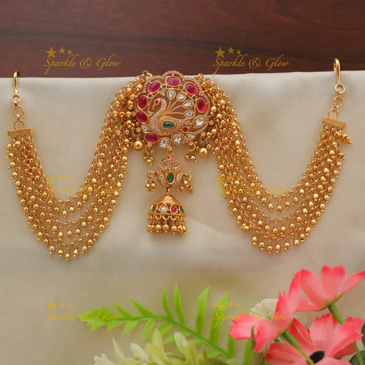 Exquisite Gold Peacock Jadabilla | Wedding Hair Accessory