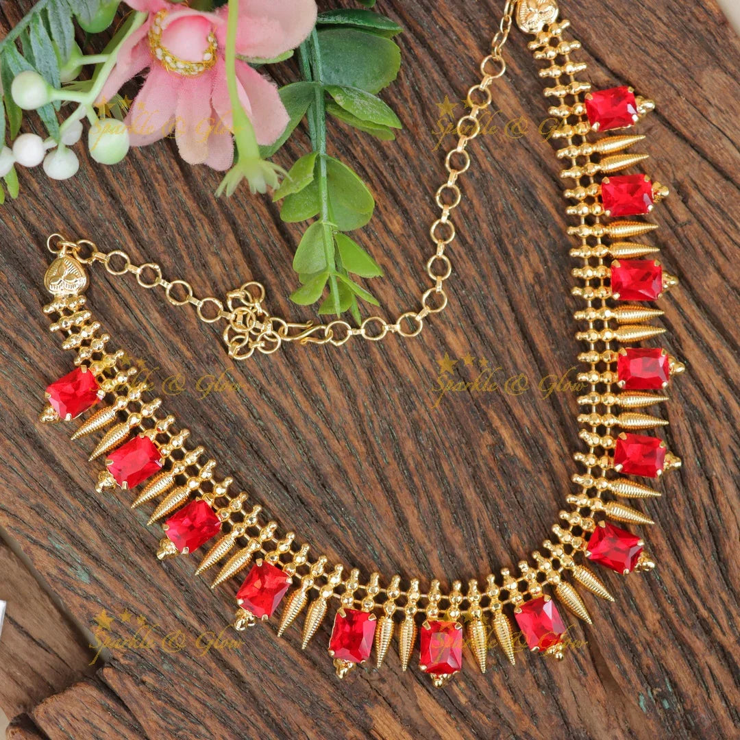Kerala Gold-Plated Necklace - Festive Elegance