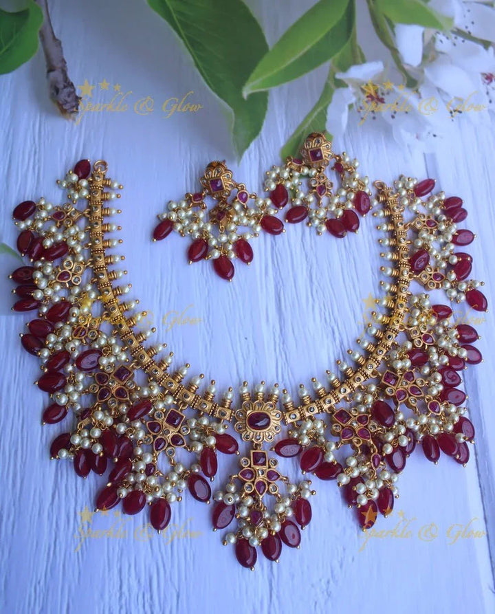 Non idol kemp stones flower gutta pusalu - Gold Pink - Sparkle and Glow