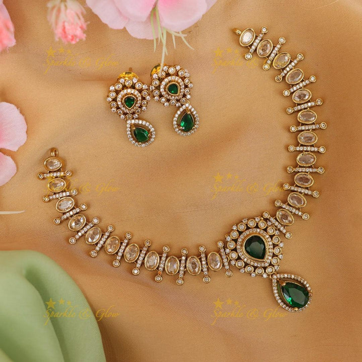 Exquisite American Diamond & Oval Stone Jewelry
