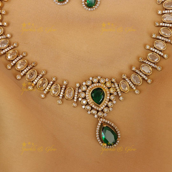 Exquisite American Diamond & Oval Stone Jewelry